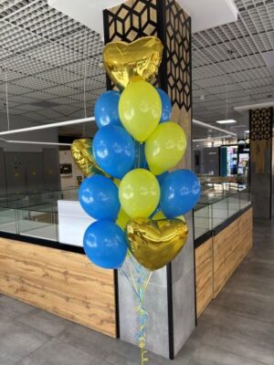 Жовто-блакитні кульки на відкриття магазину в Києві