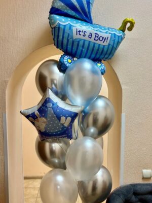 Кульки на виписку з пологового будинку "Ура, хлопчик!"